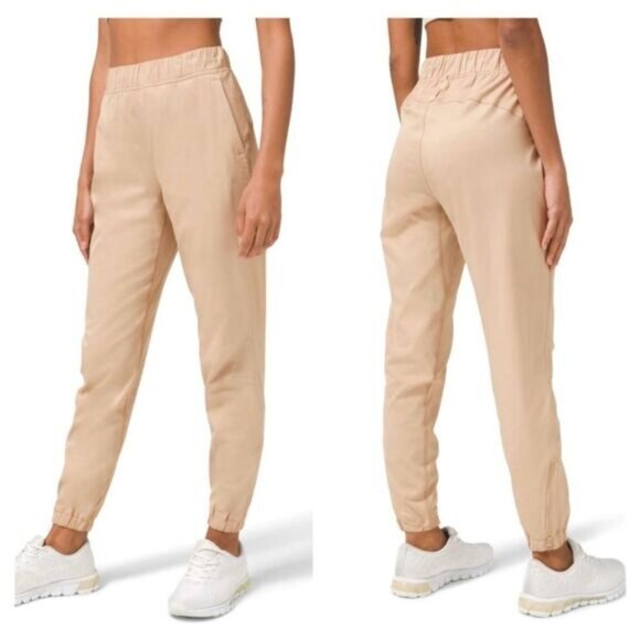 Lululemon Cafe Au Lait Adapted State High-Rise Full Length Zipper Ankle Joggers - Picture 1 of 11